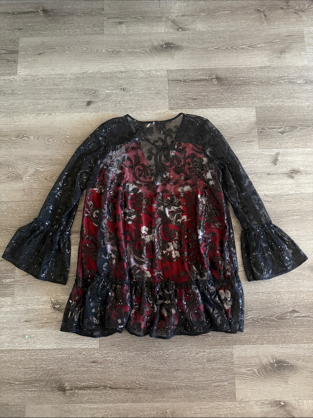 Free People Falling Flowers Frock Dress size M - Picture 4 of 6